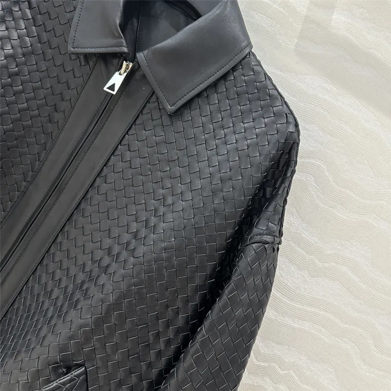 Bottega Veneta woven vintage leather jacket